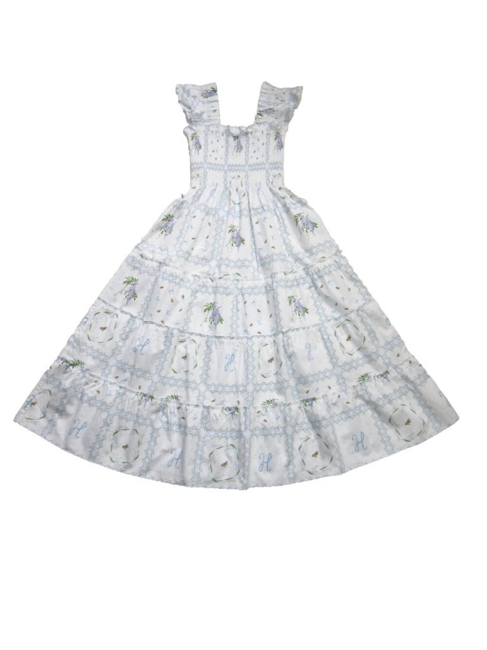NWT Hill House Ellie Nap in Small Scale Floral Patchwork Smocked Midi Dress S - Picture 7 of 10